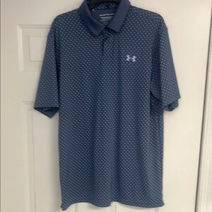 Under Armour Blue Polo Shirt Moisture-Wicking Athletic